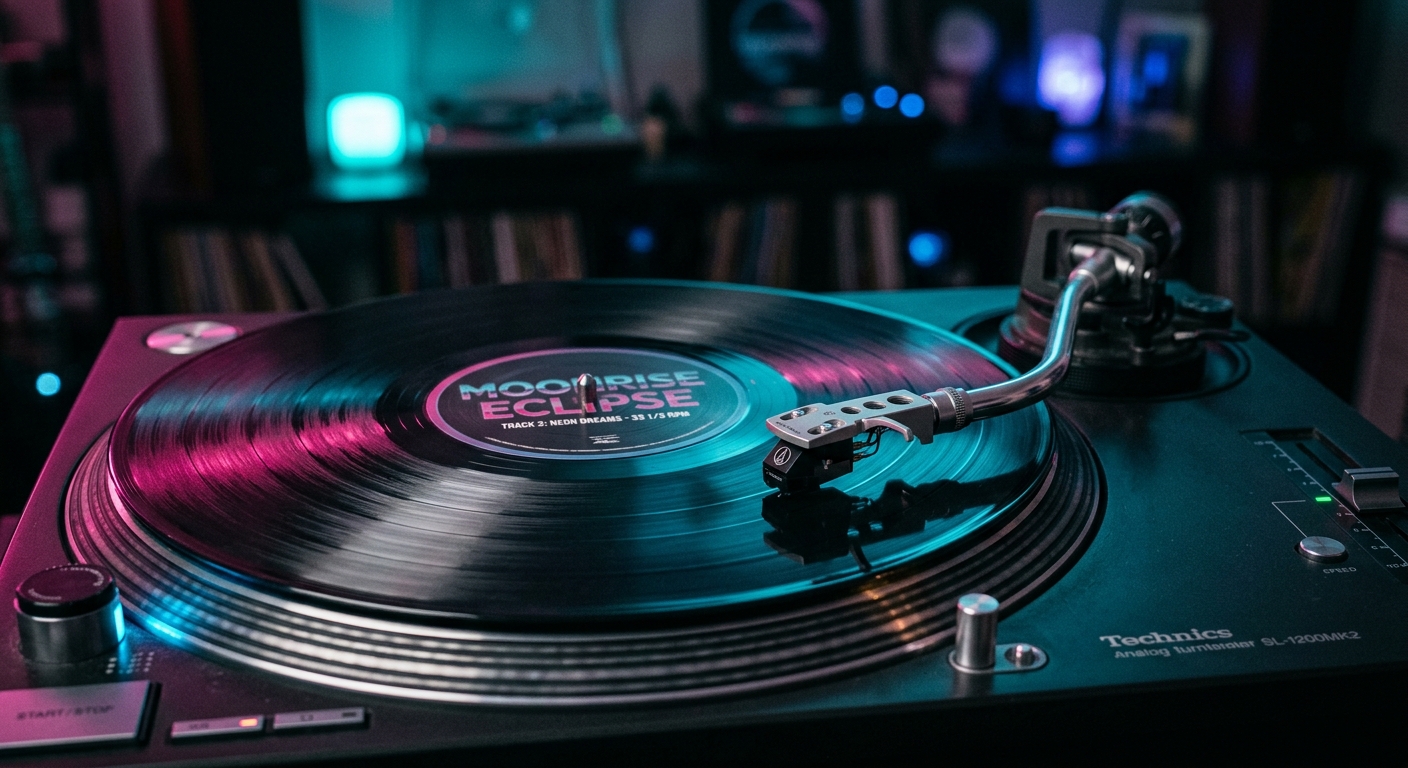Spinning LP turntable