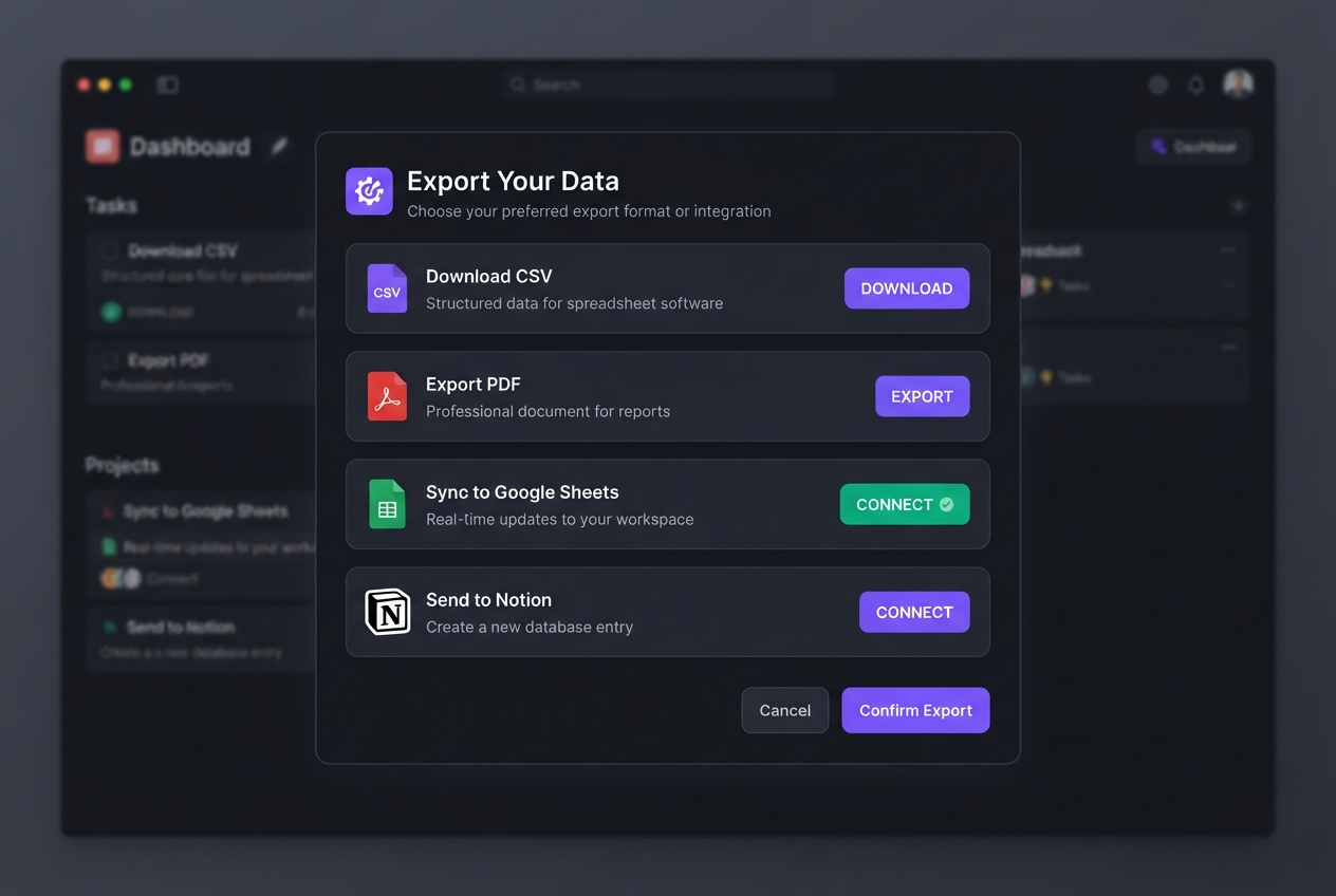 Export your data